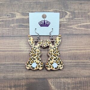 Leopard Print Bunny Earrings